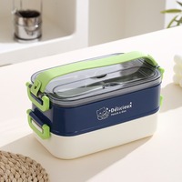 AHLE1095/ Boîte à lunch portable en acier inoxydable 304 pour étudiants, avec poignée de dessin animé, ovale, isotherme, pour la conservation de la chaleur
