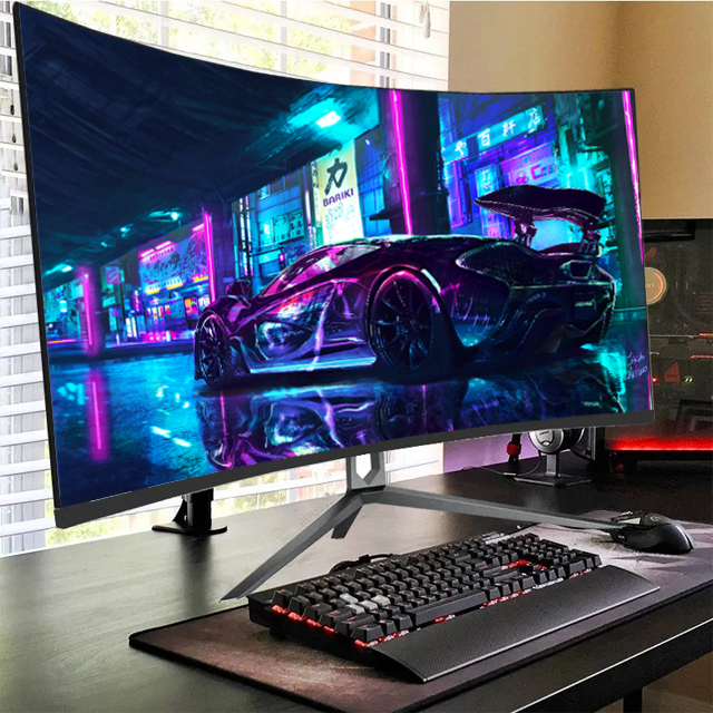 Wholesale Factory 27 Inch 16:9 144Hz LCD Computer Monitor 1500R 1800R Wide Screen Curved Gaming Monitor 1080P/1440P/2160P