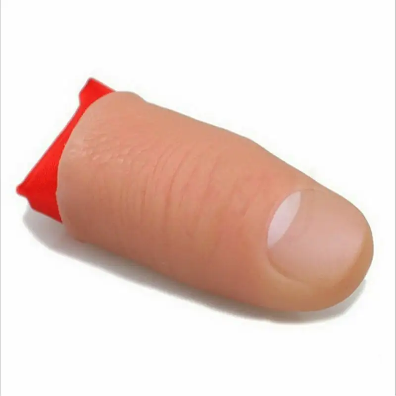 Soft Thumb Tip Finger Red Silk Scarf Magic Trick Vinyl Toy Fun Joke Prank Tricky Props Tool