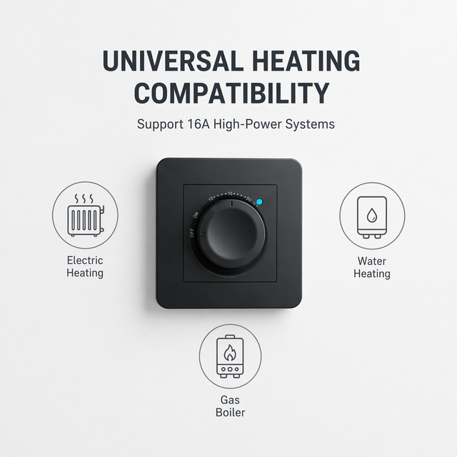 HYSEN HY532 7mm Ultra-thin Smart Mechanical Knob Thermostat for Underfloor Heating and Gas Boiler 5-30C Temperature Controller