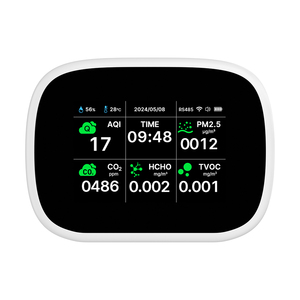 Ggele Analyseur de qualité de l'air Capteur de CO2 Moniteur de qualité de l'air Poussière Pm25 Pm 1.0 Pm10 Détecteur <span class=keywords><strong>portable</strong></span> Écran TFT 3.5 pouces - Product Image 1