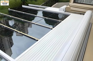 Điện tán có thể thu vào mái hiên phòng mặt trời phòng kính cách nhiệt Kem chống nắng hợp kim nhôm cán màn trập Con lăn mù - Product Image 5