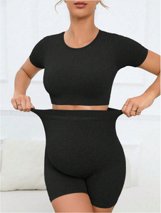 <span class=keywords><strong>Femme</strong></span> <span class=keywords><strong>enceinte</strong></span> personnalisé vêtements de Sport costume sans couture femmes <span class=keywords><strong>Fitness</strong></span> 2 pièces sport <span class=keywords><strong>Fitness</strong></span> Yoga ensembles - Product Image 2