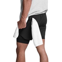 Vente en gros de shorts d'entraînement pour la course à pied classiques 2 en 1 à séchage rapide personnalisés pour hommes
