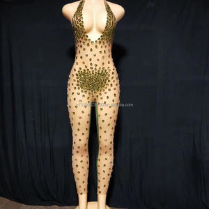 Combinaison en Spandex pour femmes, luxueuse <span class=keywords><strong>tenue</strong></span> <span class=keywords><strong>de</strong></span> fête d'anniversaire, vêtement <span class=keywords><strong>de</strong></span> danse, <span class=keywords><strong>de</strong></span> bal <span class=keywords><strong>de</strong></span> promo pour Bar, longue robe, <span class=keywords><strong>2022</strong></span> - Product Image 2