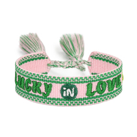 Bracelets verts Festival de la Saint Patrick BONNE CHANCE Carnaval Bracelet tissé à pampilles fait main