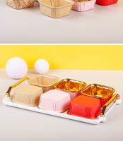Quadratische, dicke, goldrandige, folienbeschichtete, fettdichte, hitzebeständige Einweg-Backförmchen für Kuchen, Törtchen, Puddings, Hochzeiten und Partys