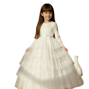 Abito Lungo di Lusso con Corpetto di Paillettes per Bambine, Vestito Formale per Matrimoni, Compleanni, Recital di Pianoforte e Feste - Product Image 5