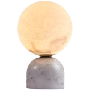 Lámpara de mesa de mármol natural Huiju Lighting, E27, con interruptor LED, decoración nórdica sencilla para sala de estar, dormitorio, estudio - Product Image 5