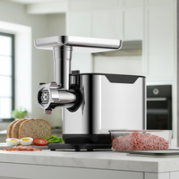 Hachoir à viande électrique en acier inoxydable 800 W, machine à saucisses domestique avec fonction inversée, classe d'efficacité énergétique pour usage en cuisine