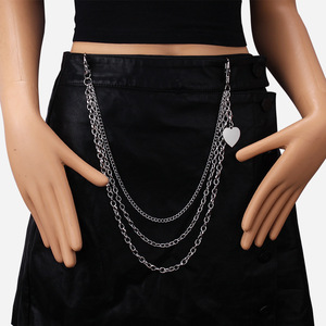 Cadena para Pantalones con Colgante de Corazón, Cadena de Cintura Multicapa de Aleación de Zinc para Mujer, Uso Diario, Estilo Hip Hop, Joyería Corporal - Product Image 5
