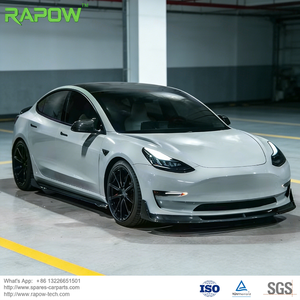 Kit carrosserie complet en fibre de carbone RAPOW pour <span class=keywords><strong>Tesla</strong></span> <span class=keywords><strong>Model</strong></span> 3 : Lame avant, becquet arrière, jupes latérales, diffuseur de pare-chocs - Product Image 2