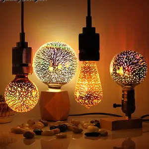 Fireworks Led Fancy Color Light Bulb Night Lamp Silver Holiday Christmas Decoration Gift 3D Shaped Star Glass 75