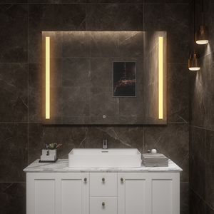 5mm sans cuivre Eco Silver moderne IP44 Rectangle personnalisable LED miroir de salle de bain illuminé pour chambre et salon - Product Image 2