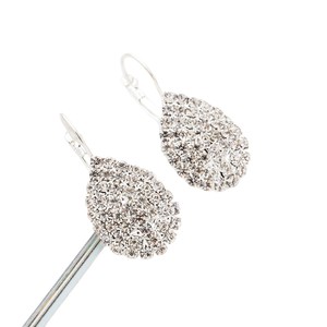 Boucles d'oreilles clips plaquées or 10K en or massif, motif goutte d'eau, avec chaîne griffe, bijoux E601, les plus vendues sur Wish - Product Image 5