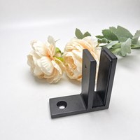 Pince à verre murale en acier inoxydable en forme de L à 90 degrés avec patin antidérapant en silicone pour rampes d'escalier