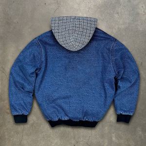 Chaqueta con Capucha de Mezclilla con Diseño Artístico para Hombre, Estilo Y2K Vintage Vanguardista, Transpirable, Opción de Moda Urbana, Otoño Invierno 2025 - Product Image 4