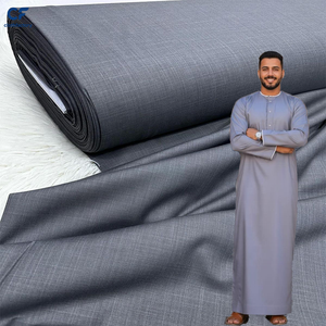 Tissu sergé tissé en polyester et viscose <span class=keywords><strong>TR</strong></span> 80/20, tissu <span class=keywords><strong>2</strong></span>/<span class=keywords><strong>2</strong></span>, vêtements pour garçons, costume pour hommes musulmans, thobe arabe, costume Toyobo, tissu pour costume homme <span class=keywords><strong>TR</strong></span> - Product Image 1