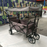 Poussette plateforme pliable à quatre roues pour bébé, avec poignée réglable, chariot de camping, chariot coréen, chariot de courses industriel en acier inoxydable OEM
