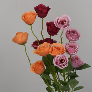5 tête <span class=keywords><strong>Paris</strong></span> Roses artificielle Rose fleur mariage événement décoration haute qualité fleur fête soie fleur mur toile <span class=keywords><strong>de</strong></span> fond - Product Image 3