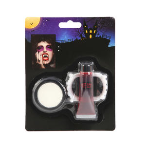 Kit Gigi Palsu Vampir, Darah Palsu, Cat Wajah Putih untuk Hari Semua Orang Kudus dan Hallowmas - Product Image 1