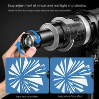 Kit d'éclairage de studio de photographie avec 35 gobos à lentille conique Flash Snoot et objectif de projecteur optique Accessoires pour appareil photo