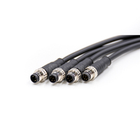 M12 Splitter Cordset A-code 5 pines macho a doble 5 pines hembra Y rama conector impermeable con Cable para Sensor Industrial