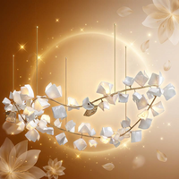 Nouvelle Suspension LED en Céramique de Taille Moyenne à Télécommande, Motif Pétale Floral, 220V, Dimmable, CRI 90 Élevé, pour Décoration d'Hôtels et de Gîtes