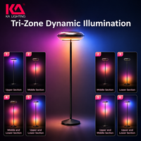 Lampe LED d'angle intelligente KA Smart RGBIC, éclairage tri-zone, contrôle WiFi, télécommande vocale Tuya, design moderne minimaliste pour la décoration de la maison et du bureau