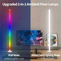 Lámpara de Pie Moderna Blanca para PC, Diseño Plegable, Ángulo Fijo, Base de 13x13cm, Alimentación USB 5V, LED RGB, Control por Aplicación/Control Remoto