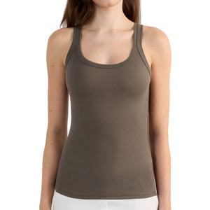 <b>Women's</b> 100% Cotton Summer <b>Tank</b> <b>Tops</b> Factory Direct Wholesale Casual Style 4 Way Stretch Singlet Breathable <b>Knitted</b> Fabric - Product Image 1