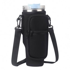 Wholesale Polyester Waterproof Portable Letter Insulated Sleeve <b>Adjustable</b> Shoulder <b>Strap</b> 40oz Tumbler Mugs Holder Bag Phone - Product Image 5