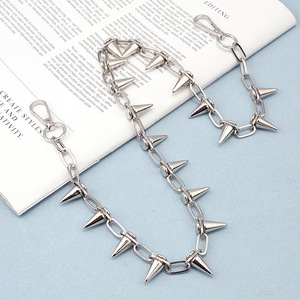 Cadena de Cintura con Puntas de Aleación de Zinc, Accesorio de Estilo Hip Hop para Discoteca, con Diseño en Blanco K, para Hombres y Mujeres - Product Image 4