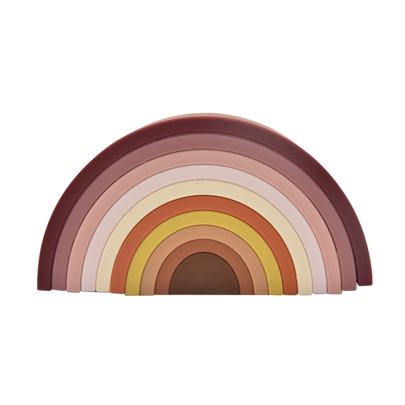 10 шт./компл. новый дизайн Радужная силиконовая Штабелируемая игрушка детский силиконовый штабелер игрушки для детей развивающая сенсорная игрушка оптом