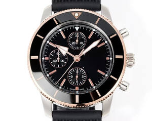 Montre mécanique automatique de haute qualité de style marin en acier inoxydable avec cadran en cristal saphir, calendrier et bracelet en cuir véritable - Product Image 4