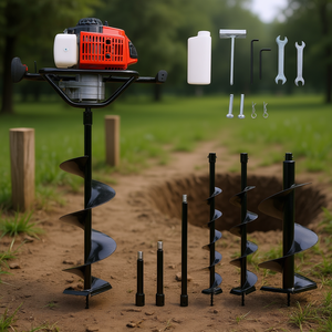 Tarière thermique 63 cm³ à moteur 2 temps 2,7 CV avec forets et tiges d'extension pour usage extérieur - Product Image 2