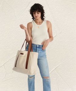 Bolsa de Compras de Algodón con Cierre de Botón Personalizado, Bolsa de Lona Moderna y Lujosa para Viaje con Cremallera y Bolsillo para Botella de Agua - Product Image 6