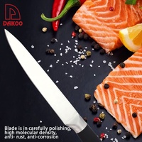 Couteau à sushi de cuisine DAKOO personnalisé avec manche recouvert de TPR 430, couteau à poisson Santoku de 6,5 pouces