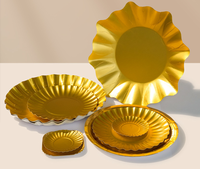 Assiettes et bols en papier jetables de luxe écologiques avec logo personnalisé, en carton épais, pour hôtels et fêtes