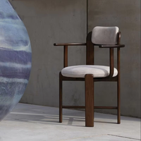 Chaise de salle à manger en bois massif avec dossier simple et revêtement en tissu, idéale pour la cuisine – Vente directe usine