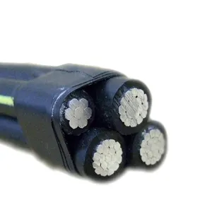 Harga kompetitif kabel bundel udara ABC kabel bundel udara 25 mm2 0.6/1KV, isolasi XLPE/PVC, konduktor aluminium
