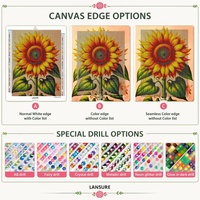 Kit de peinture diamant 5D DIY LS, motif Tournesol, 60x60CM, avec diamants en résine pleine couverture et points AB féeriques, sur toile, pour décoration intérieure