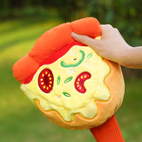 Nouveau Design Drôle Pizza Alimentaire En Peluche Animal Golf Bois Pilote Couverture Golf Tête Couverture Club Golf Headcover