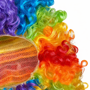 Pafu - Peluca Afro Colorida de <span class=keywords><strong>Payaso</strong></span> para Halloween, Peluca Rizada de Disfraz, Peluca Sintética de Cosplay para Adultos, Artículos para Fiestas de Carnaval y Festivales - Product Image 6