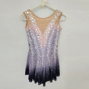 ชุดเล่นสเก็ตลีลาสำหรับเด็ก,ชุดเต้นรำสำหรับการแข่งขันไล่ระดับสีน้ำเงินเข้ม - Product Image 2