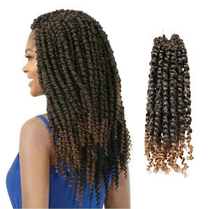 פריט טרנדי 10-24 "100 גרם מראש הלופאה מעוות תשוקה לפני הפיה טוויסט אפרו האביב טוויסט פרום צמות סרוג שיער סינתטי - Product Image 1