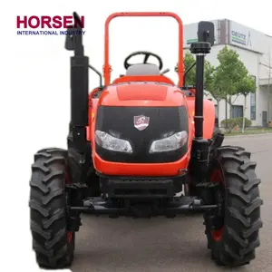 Yüksek kaliteli 4wd 45hp 55hp kompakt küçük traktör 4 in 1 ön kürek ve arka kürek çiftlik için yapılan çin Horsen