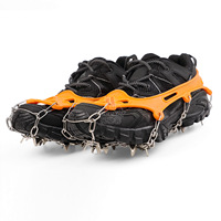 Crampons antidérapants portables et légers en acier inoxydable avec semelle intermédiaire en TPE et 19 pointes pour chaussures de randonnée et d'alpinisme en extérieur