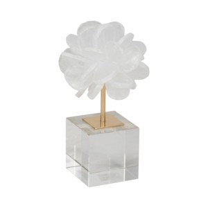 Statua di fiore in cristallo con base per decorare il soggiorno, come complemento d'arredo per il bagno, l'ufficio e come elemento decorativo floreale per scaffali. - Product Image 2