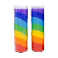 Vente en gros nouvelle bougie religieuse 7 jours décoration d'église pilier coloré bocal en verre logo bougie parfumée personnalisée